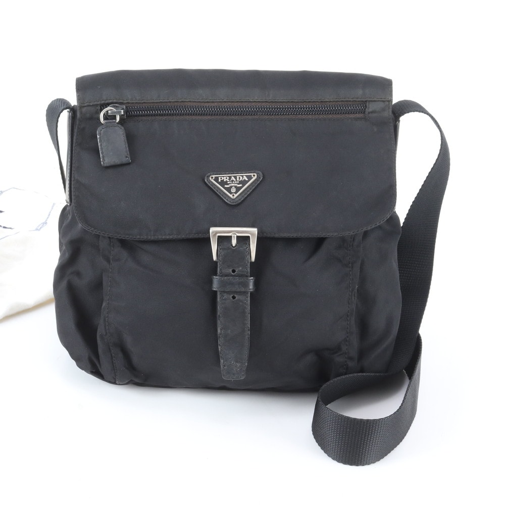 ■美品 プラダ テスート ナイロントライアングルロゴショルダーバッグ