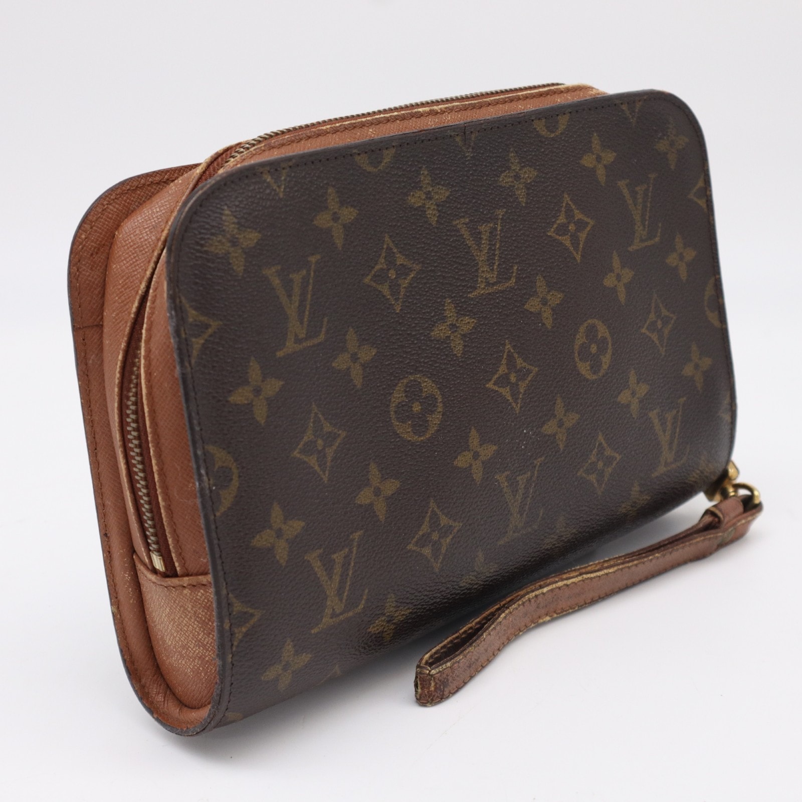 LOUIS VUITTON ルイ・ヴィトン モノグラム オルセー M51790 セカンドバッグ ブラウン ベージュ コーティングキャンバス レザー メンズ