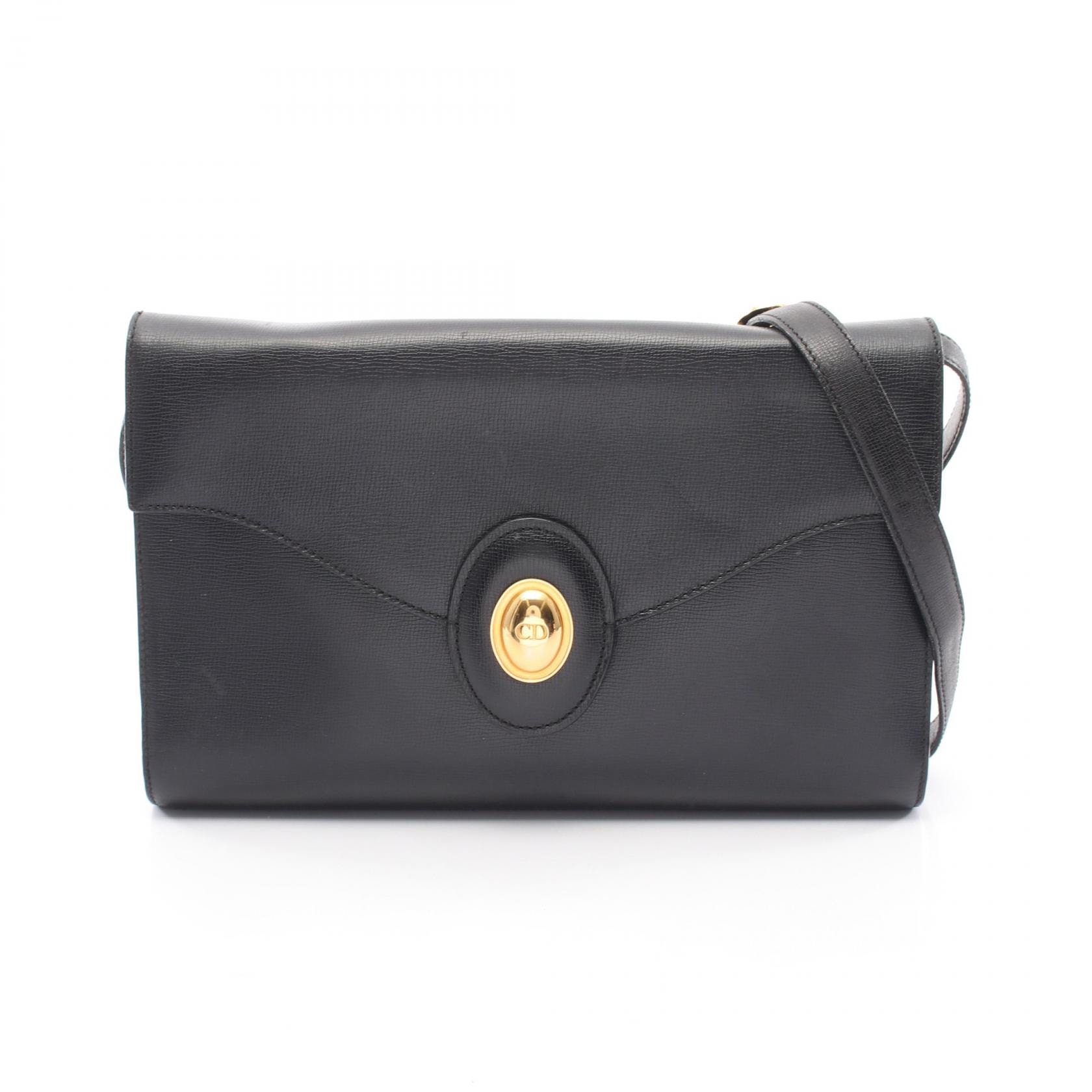 ディオール Dior CDロゴ ヴィンテージ ショルダーバッグ バッグ レザー レディース ブラック系 【中古】