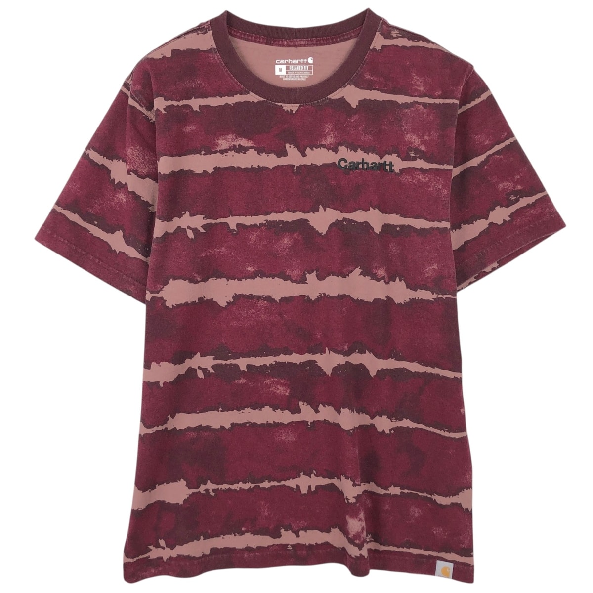 古着 カーハート Carhartt RELAXED FIT ボーダー柄 タイダイ柄 半袖 ボーダーTシャツ メンズM相当/eaa621896