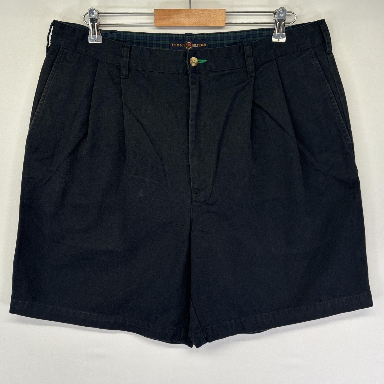 古着 トミーヒルフィガー TOMMY HILFIGER ショートパンツ チノパン ショーツ ハーフパンツ ワンポイントロゴ w38 ブラック メンズ