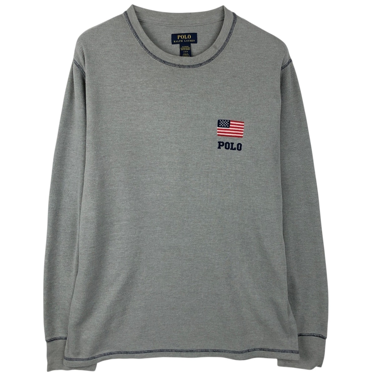 古着 ラルフローレン Ralph Lauren POLO RALPH LAUREN SLEEPWEAR 星条旗柄 サーマルロングTシャツ メンズL相当/eaa654991