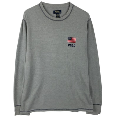 古着 ラルフローレン Ralph Lauren POLO RALPH LAUREN SLEEPWEAR 星条旗柄 サーマルロングTシャツ メンズL相当/eaa654991