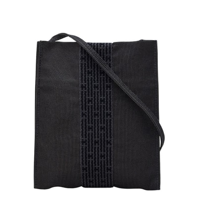 エルメス エールライン 斜め掛け ショルダーバッグ ポシェット グレー キャンバス レディース HERMES 【中古】
