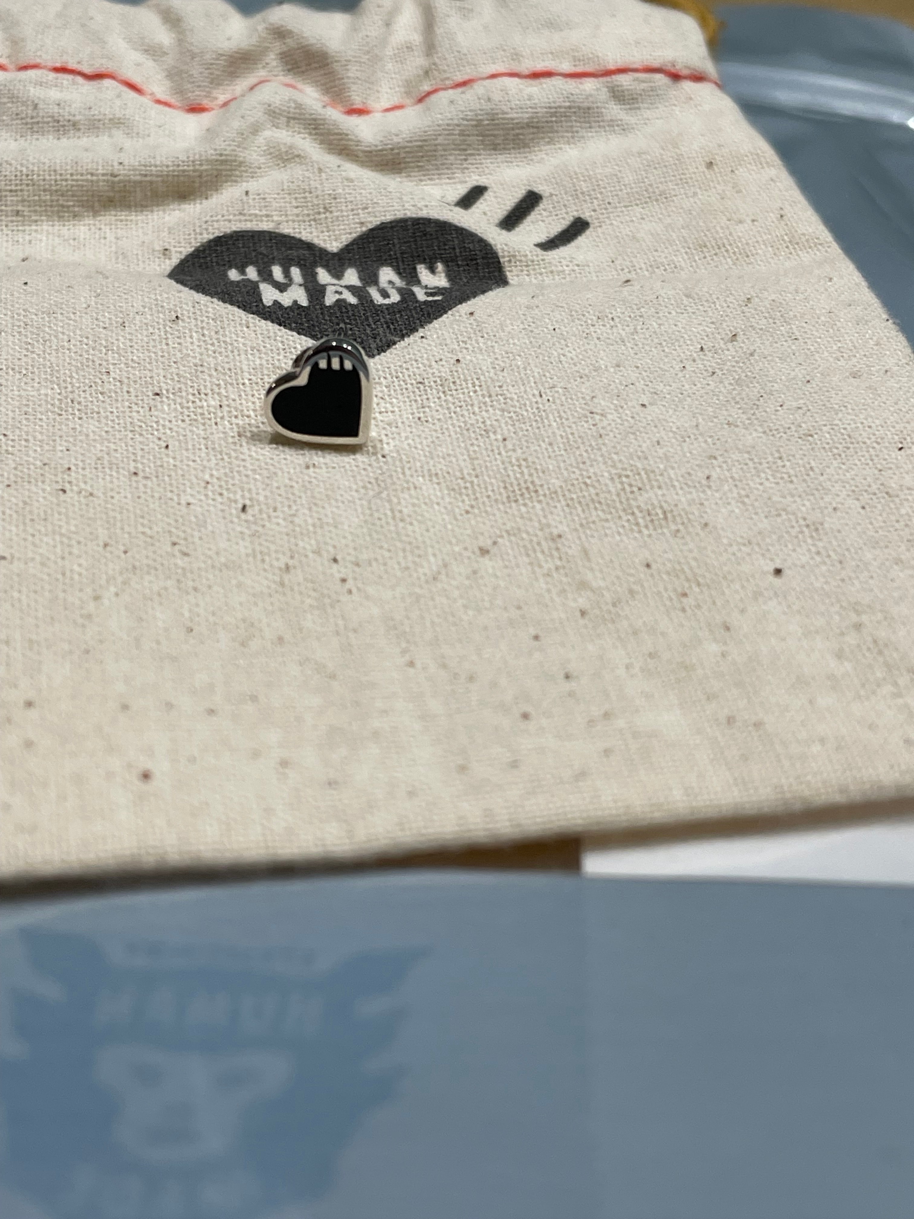 HUMAN MADE Heart Silver Earring "Black"