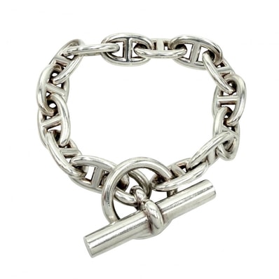 HERMES エルメス ブレスレット シェーヌダンクルMM アクセサリー ジュエリー 14コマ シルバー925 ユニセックス 約52.4g【中古品】