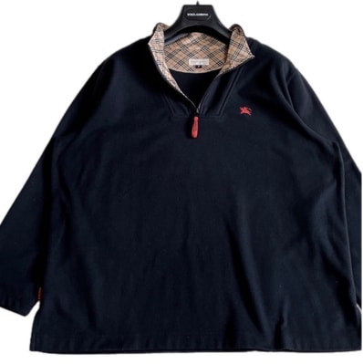 BURBERRY 大きいサイズ ノバチェック ハーフジップ フリースジャケット