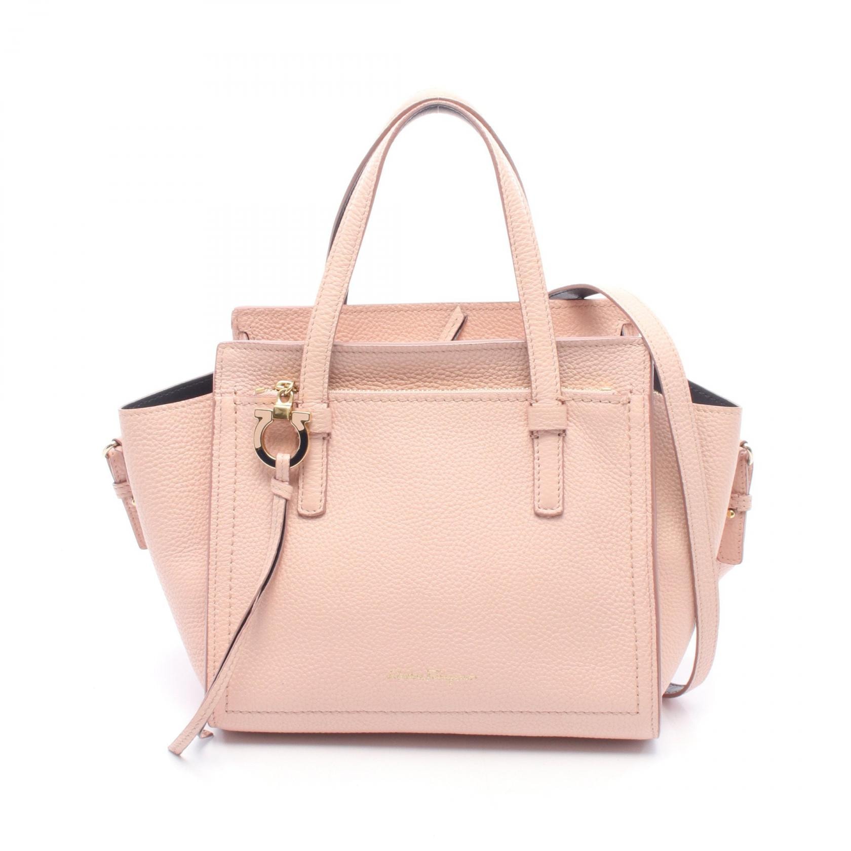 サルヴァトーレフェラガモ Salvatore Ferragamo AMY エイミー ガンチーニ 2WAY ハンドバッグ バッグ レザー レディース ピンク系 【中古】