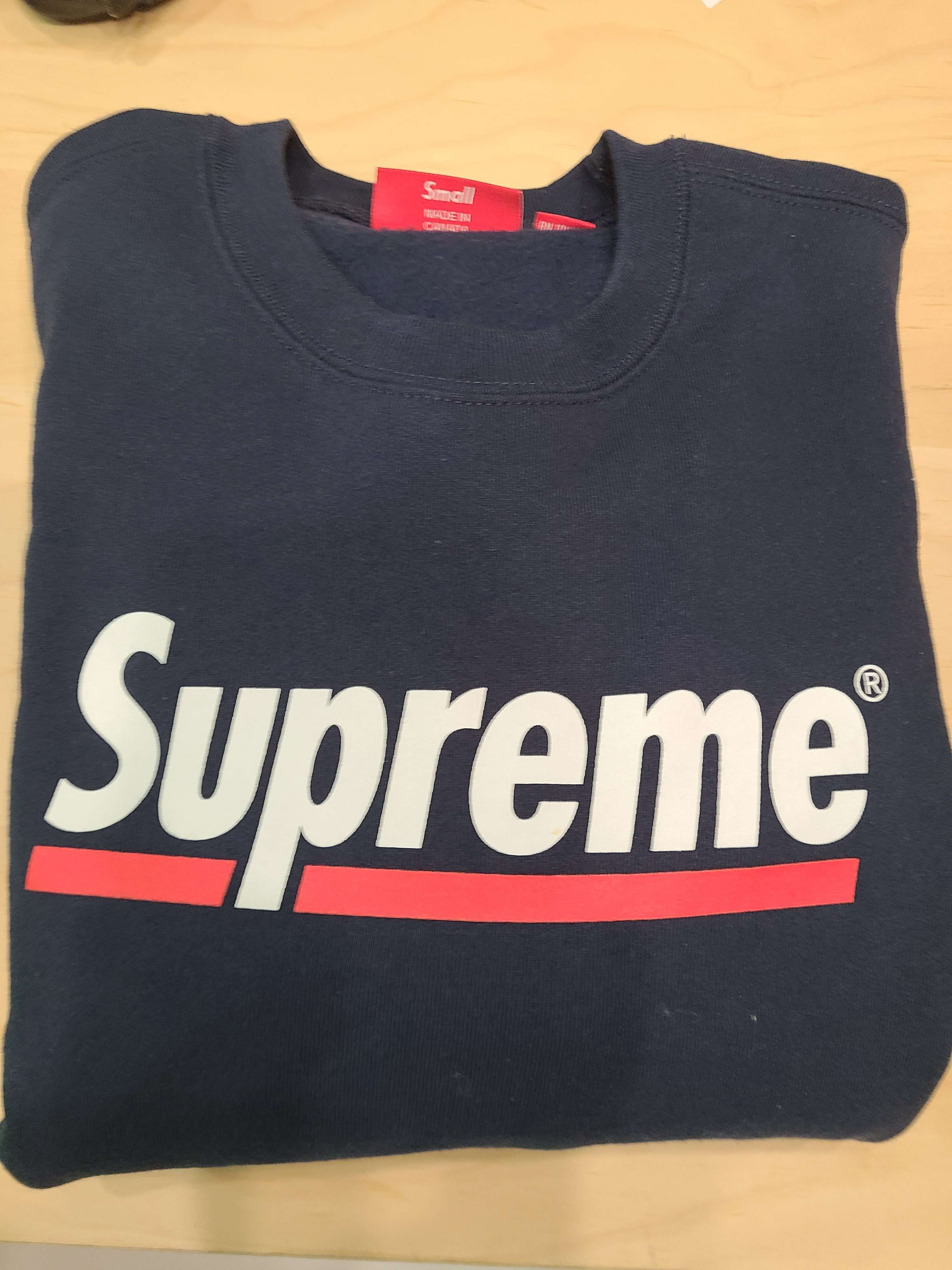 Supreme Underline Crewneck "Navy"