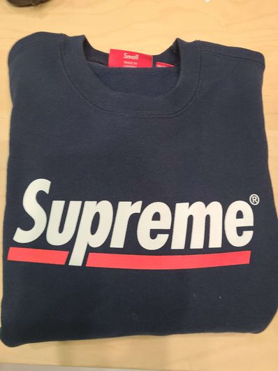 Supreme Underline Crewneck "Navy"