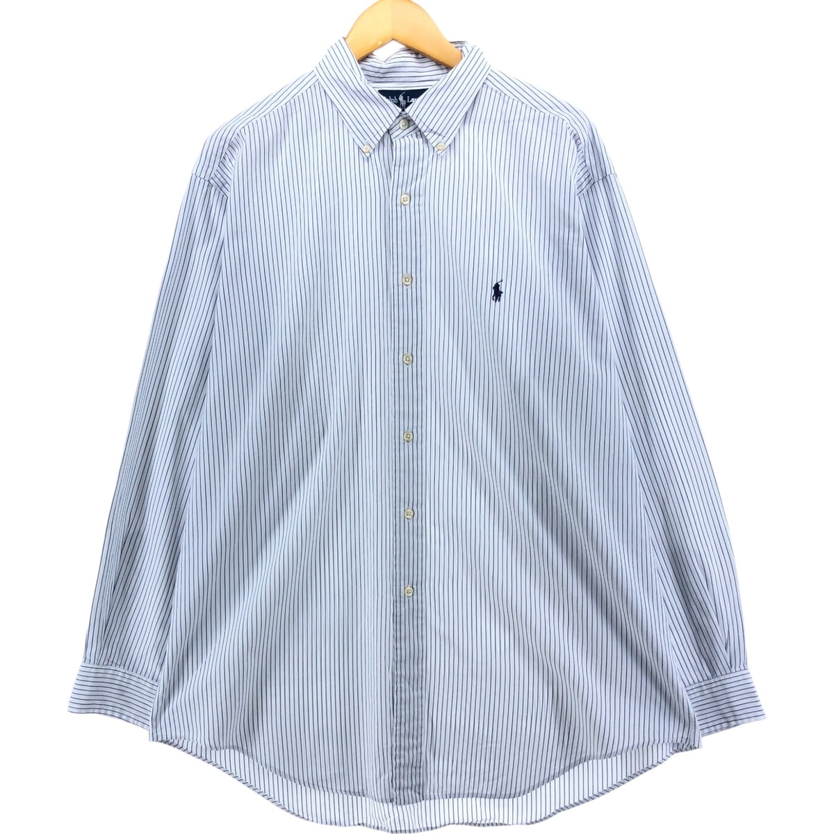 古着 ラルフローレン Ralph Lauren YARMOUTH 長袖 ボタンダウンストライプシャツ メンズL相当/eaa540761