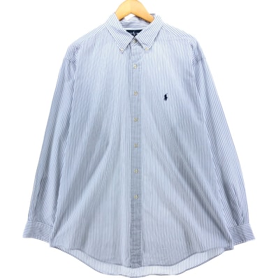 古着 ラルフローレン Ralph Lauren YARMOUTH 長袖 ボタンダウンストライプシャツ メンズL相当/eaa540761