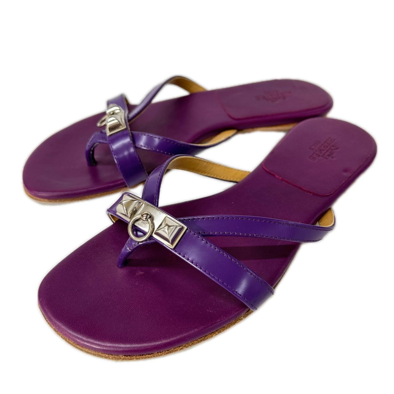 エルメス 【美品】コリエドシアン フラット トングサンダル 35