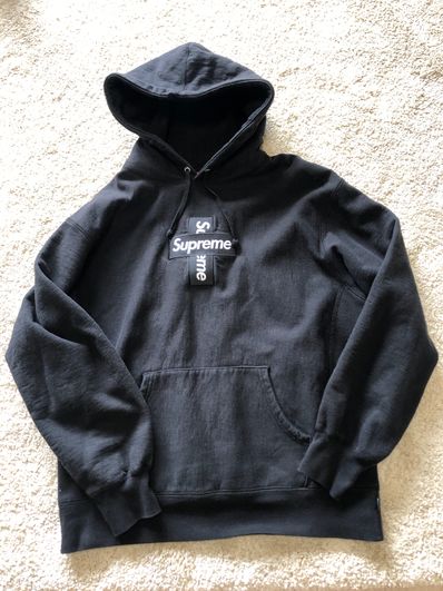 Supreme Cross Box Logo Hooded Sweatshirt "Black"
