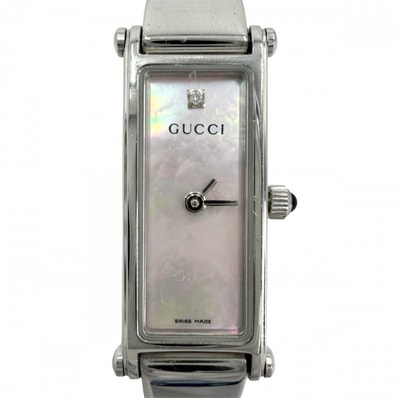 GUCCI グッチ 腕時計 バングル 1Pダイヤ ダイヤモンド 電池式 SS ウォッチ 1500L クオーツ ステンレススチール シルバー レディース【中古品】