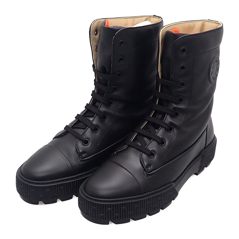 エルメス HERMES ショートブーツ フレッシュ 38 H242072Z02380 ブーツ カーフ ナッパ ブラック レディース【中古】【SAランク】