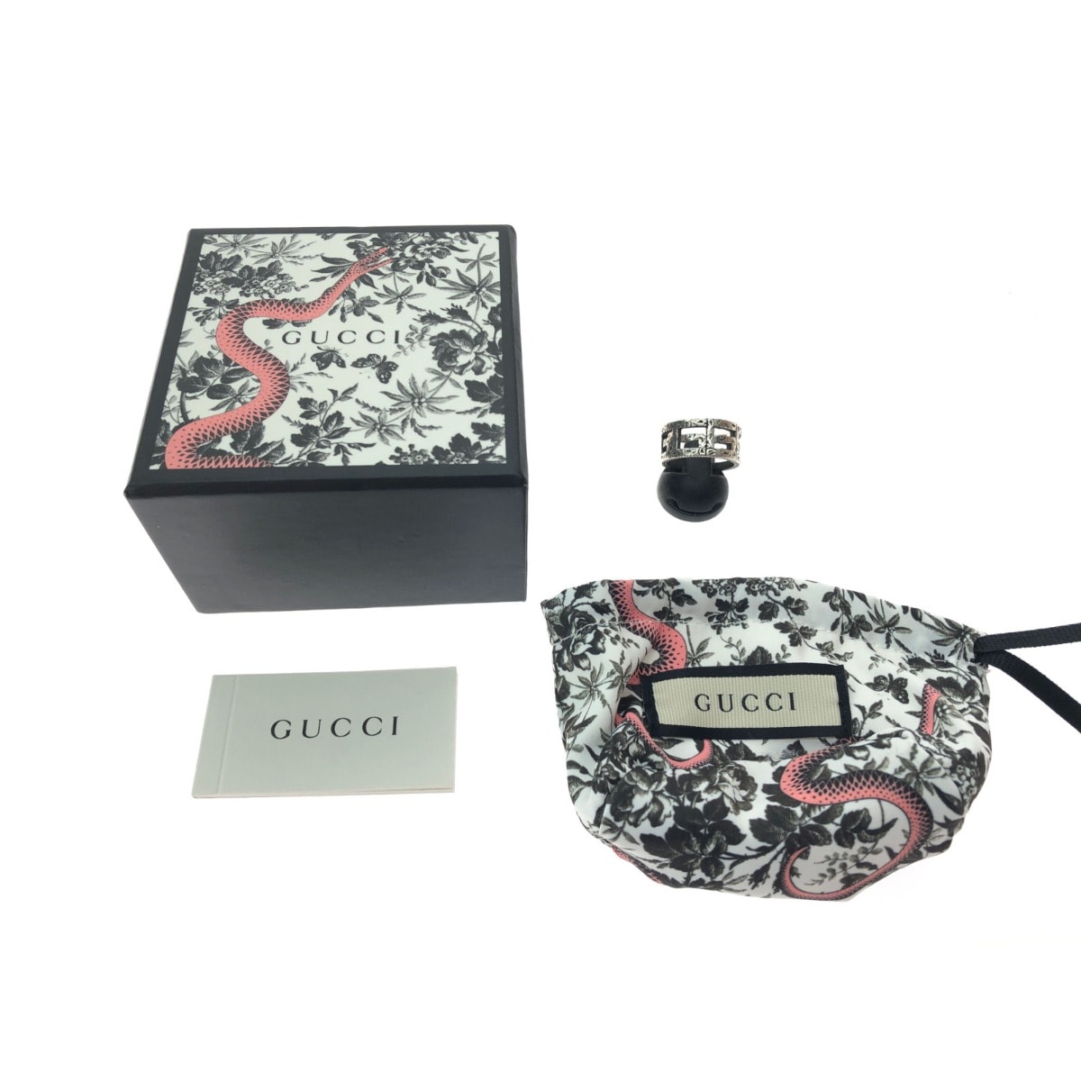 ▼▼GUCCI グッチ ユニセックス シルバーアクセサリー Gスクエア リング 17号 指輪