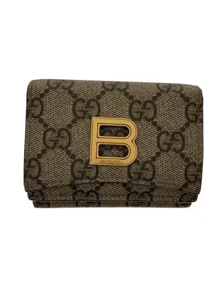 GUCCI x BALENCIAGA The Hacker Card Case Wallet "Beige/Ebony"