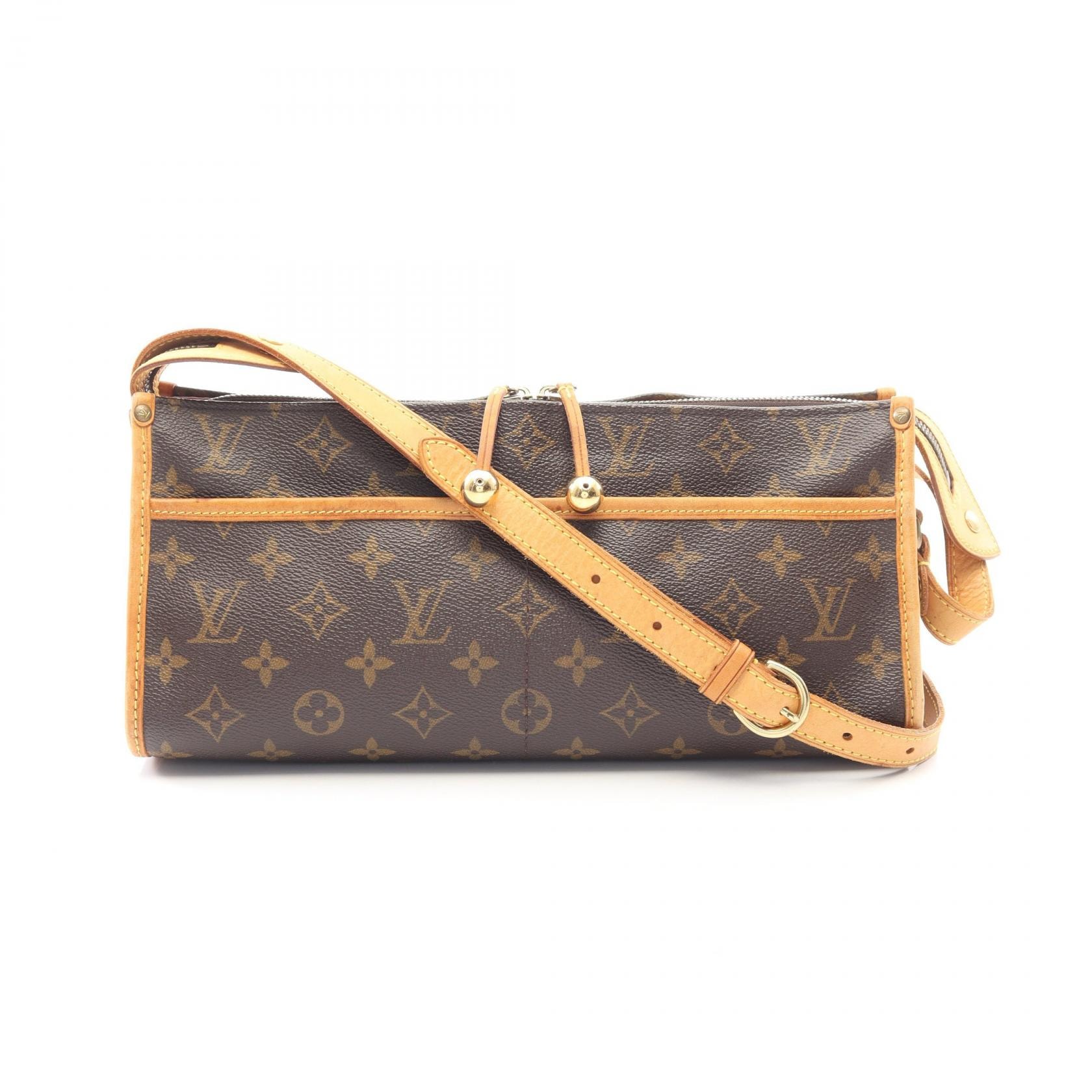 ルイ・ヴィトン LOUIS VUITTON ポパンクール ロン ショルダーバッグ バッグ PVCコーティングキャンバス レザー モノグラム レディース ブラウン系 M40008 【中古】