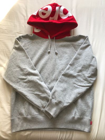 Supreme Contrast Hooded Sweatshirt "Grey"