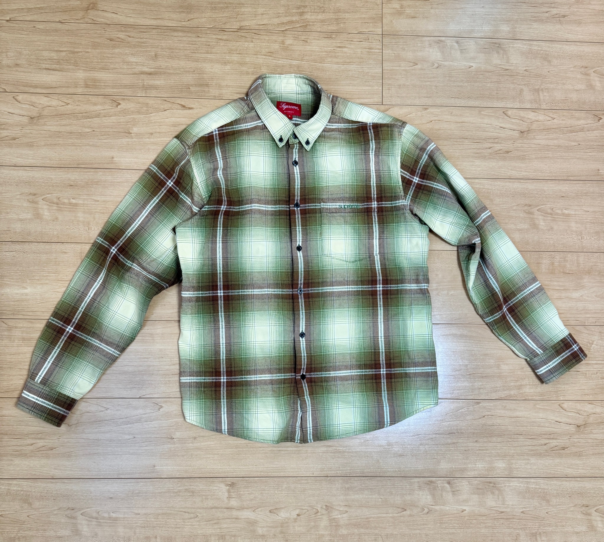 Supreme Shadow Plaid Flannel Shirt "Green"
