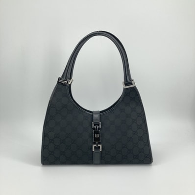 GUCCI(グッチ) ジャッキーライン GGキャンバス×レザー 01719 ショルダーバッグ ブラック