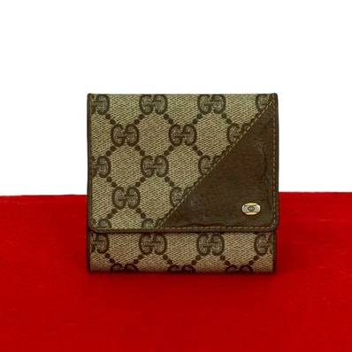 GUCCI グッチ GG ロゴ 金具 レザー PVC 三つ折り財布 ブラウン
22043