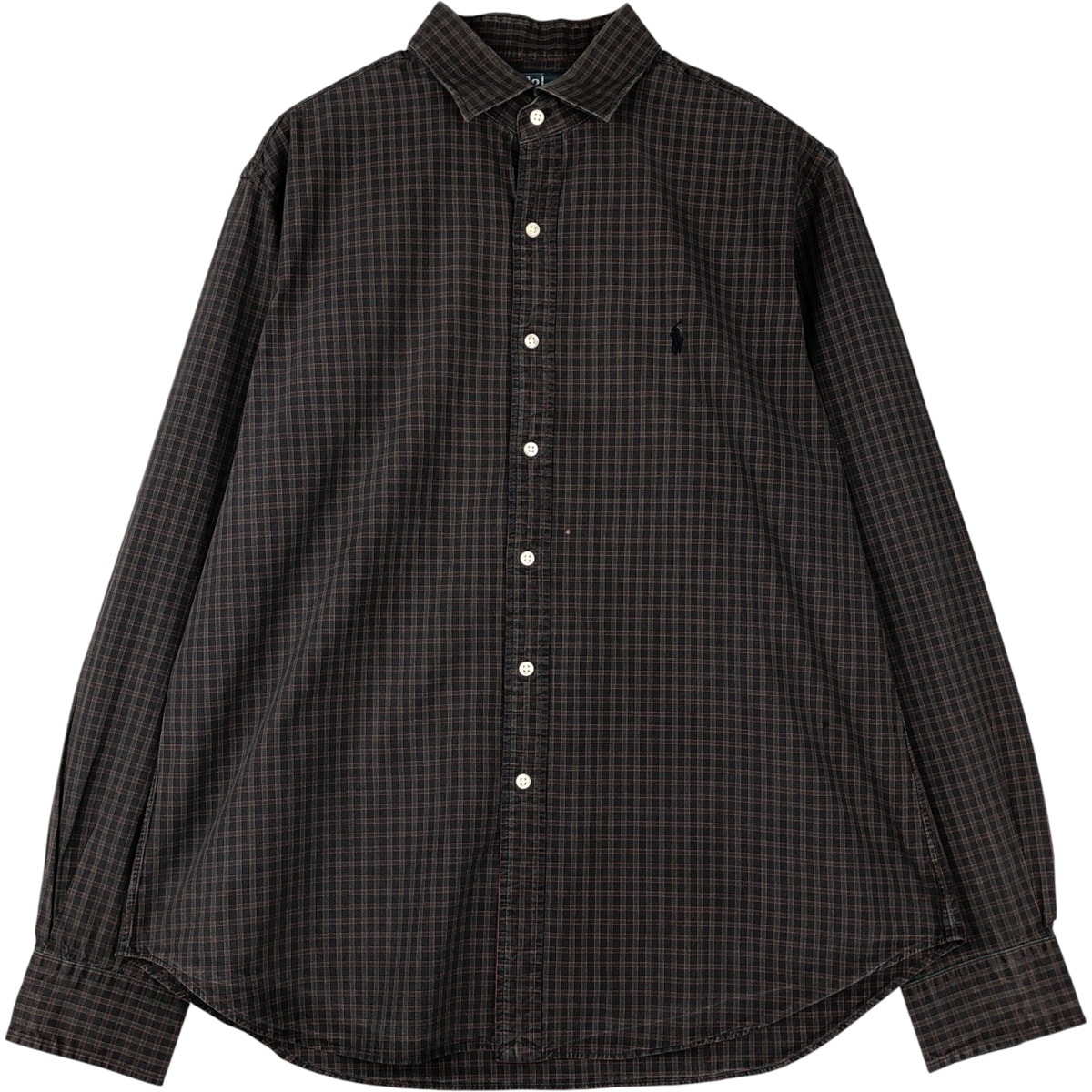 古着 ラルフローレン Ralph Lauren POLO by Ralph Lauren REGENT 長袖 ワイドカラー コットンチェックシャツ メンズXL相当/eaa591742