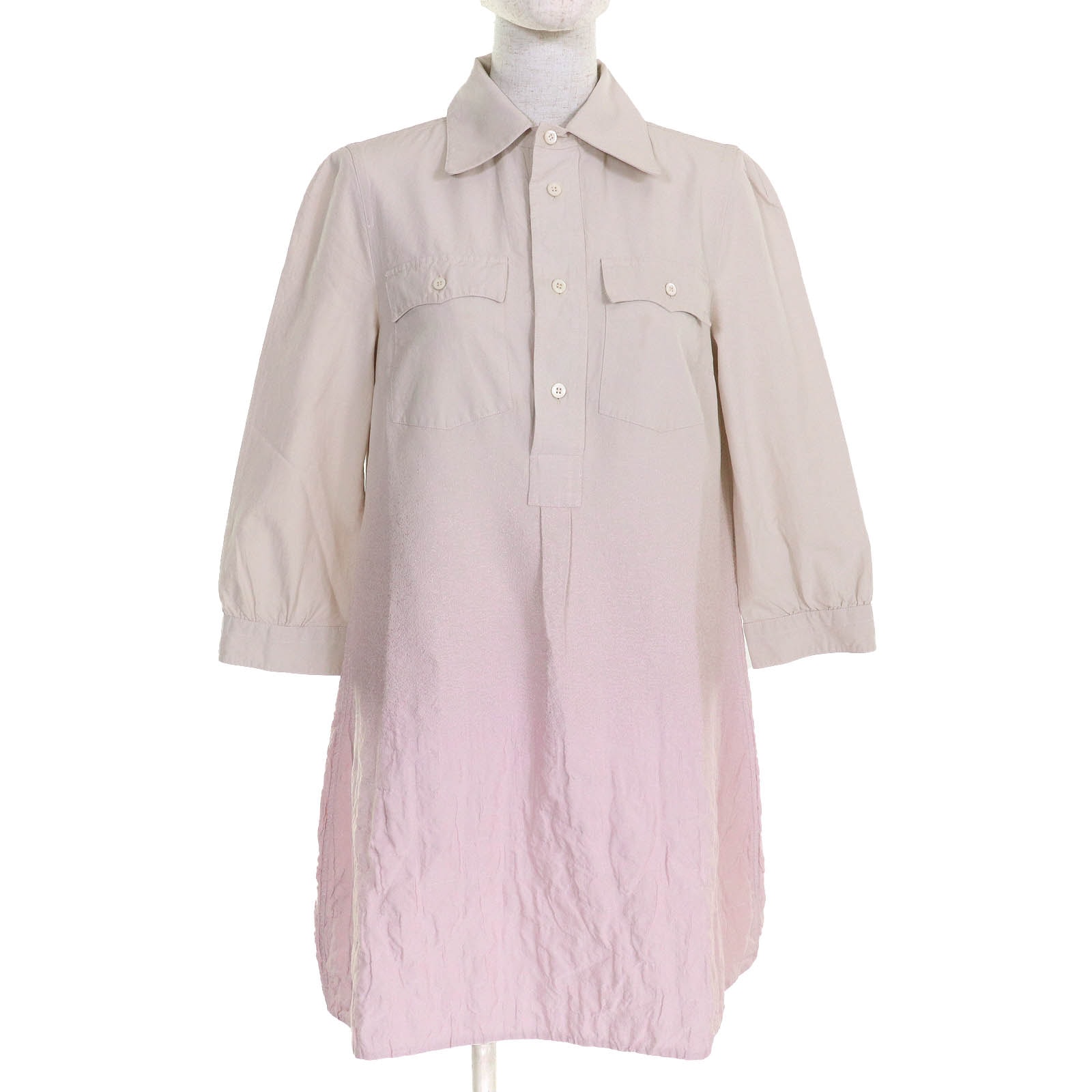 美品 プラダ
 ワンピース ピンク キルティング ミニドレス ベージュ ピンク レディース 40 P3N16