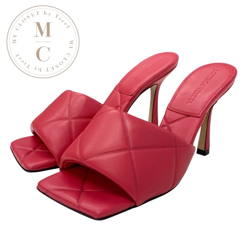 ボッテガヴェネタ BOTTEGAVENETA リド サンダル 靴 シューズ レザー ピンク系 イントレチャート ミュール