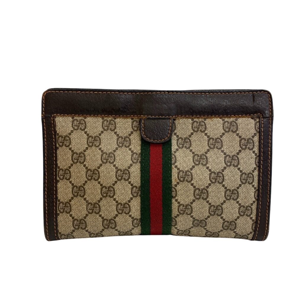 グッチ GUCCI クラッチバッグ シェリーライン GG ブラウン