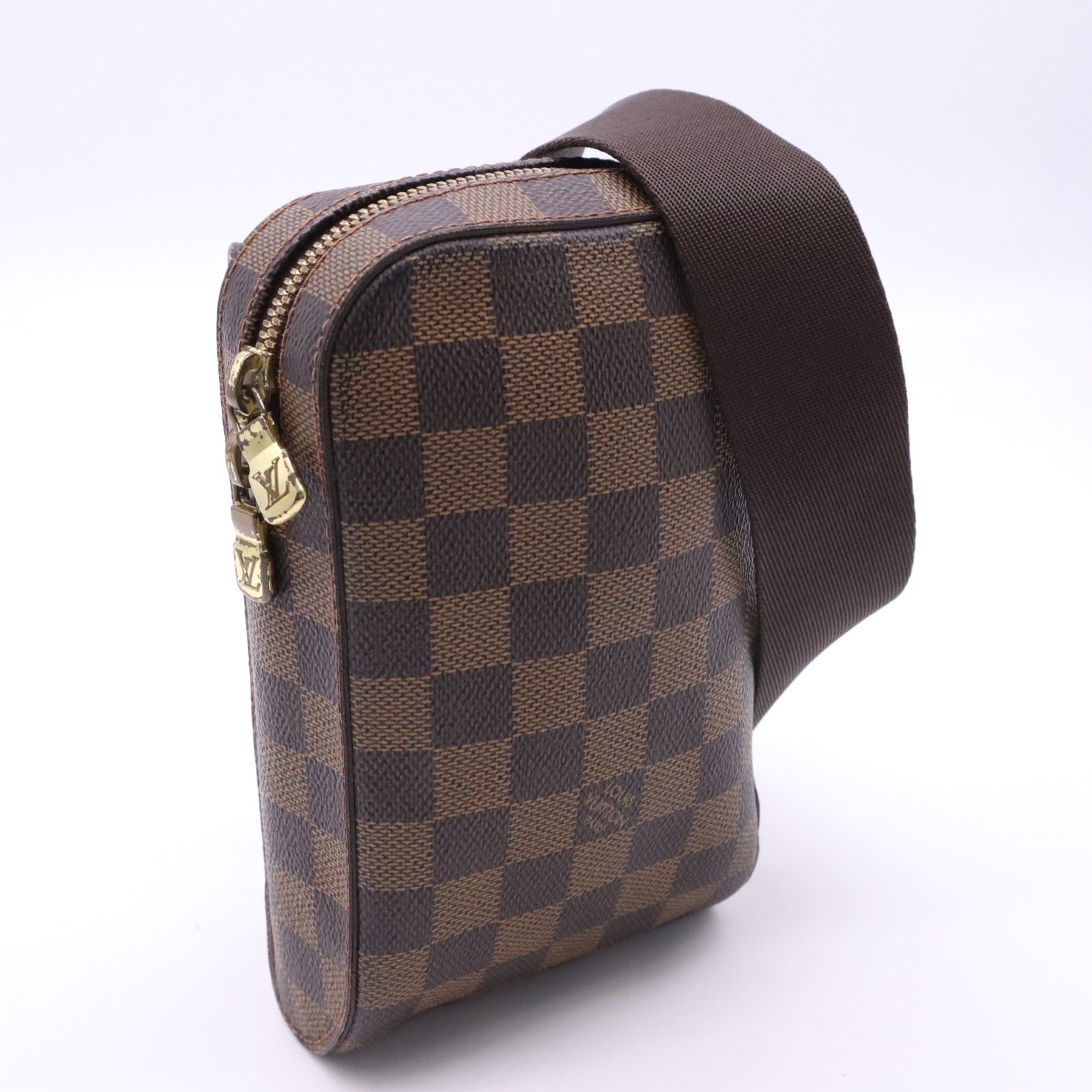 LOUIS VUITTON ルイ・ヴィトン ダミエ ジェロニモス N51994 ショルダーバッグ ブラウン ベージュ コーティングキャンバス メンズ