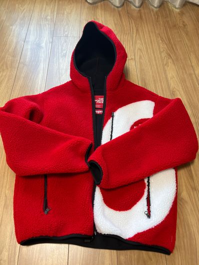 Supreme x The North Face S Logo Hooded Fleece Jacket "Red"