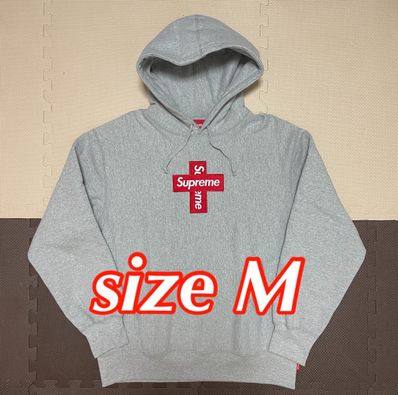 Supreme Cross Box Logo Hooded Sweatshirt "Grey"