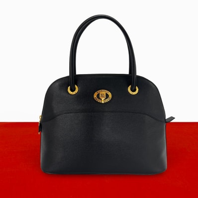 BURBERRY バーバリー ロゴ 金具 ノバチェック 柄 レザー ハンドバッグ ブラック
48540