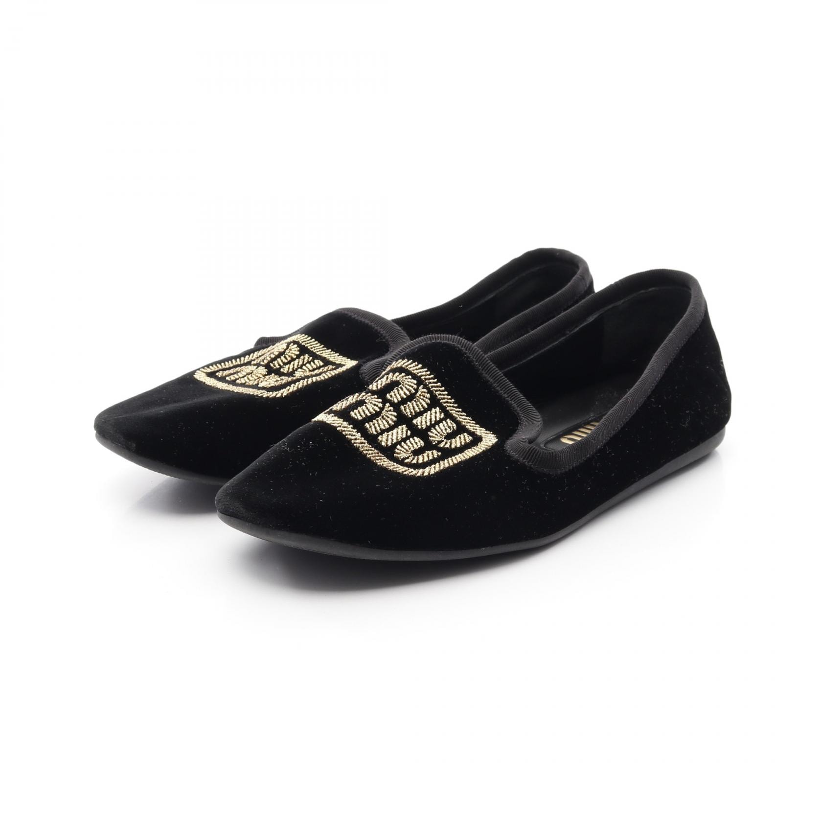 ミュウ ミュウ Miu Miu 靴 ファブリック レディース ブラック系 【中古】