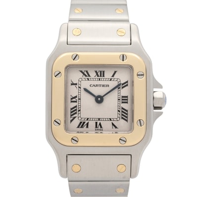 カルティエ CARTIER サントス ガルベ SM 腕時計 時計 K18(イエローゴールド) ステンレススチール レディース シルバー系 W20012C4 【中古】
