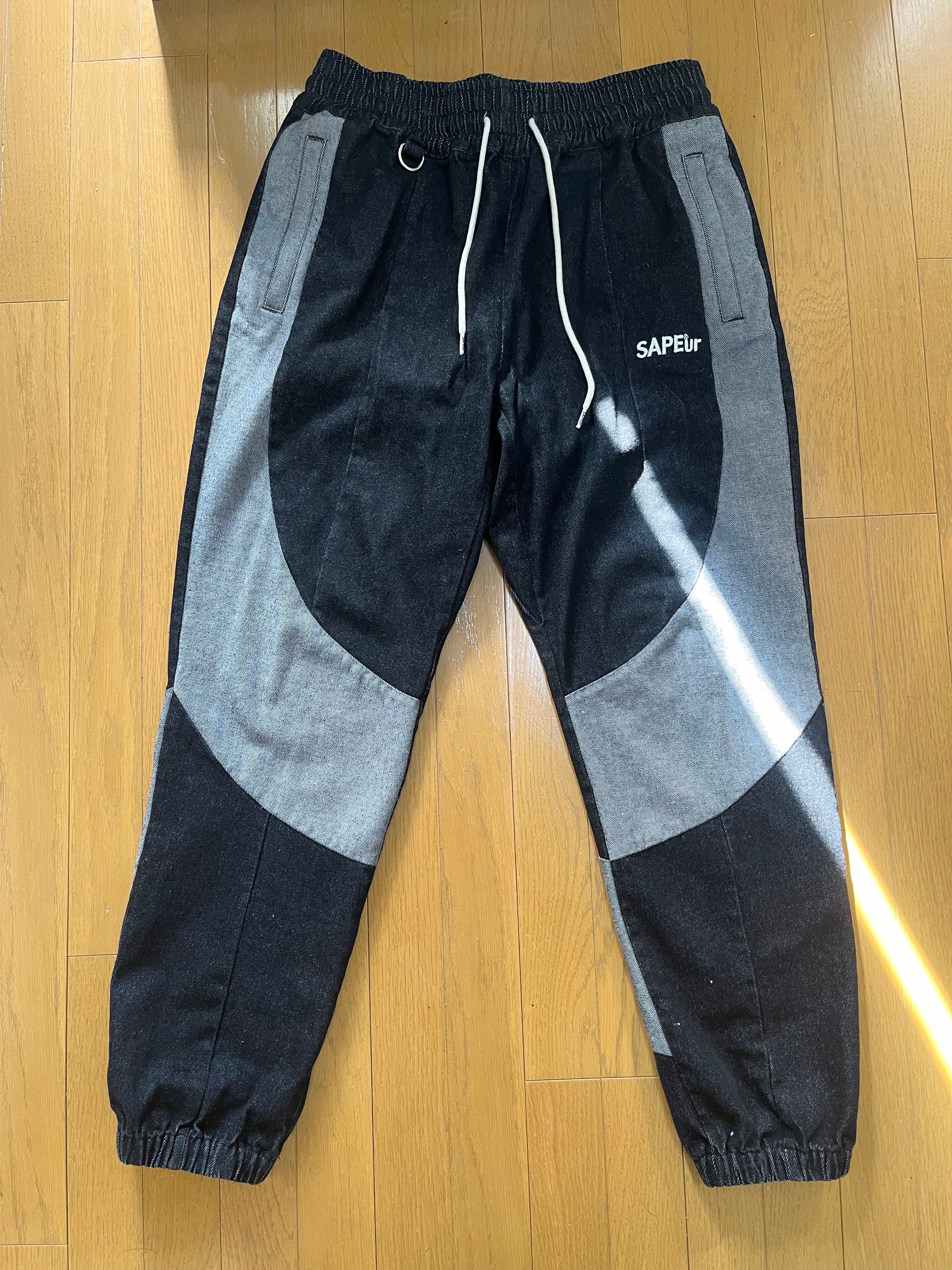 SAPEur DENIM TRACK PANTS "Black"