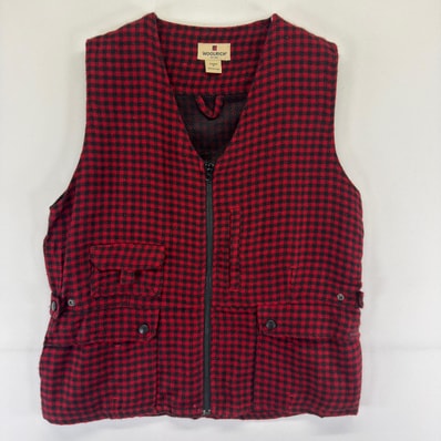 古着 ポロ・ラルフローレン POLO RALPH LAUREN ベスト アルパカ混 ウール フルジップ チェック M レッド チェック レディース