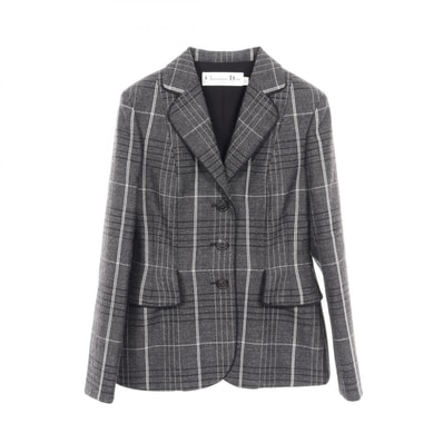 ディオール Dior テーラードジャケット 衣料品 アウター ウール レディース グレー系 【中古】