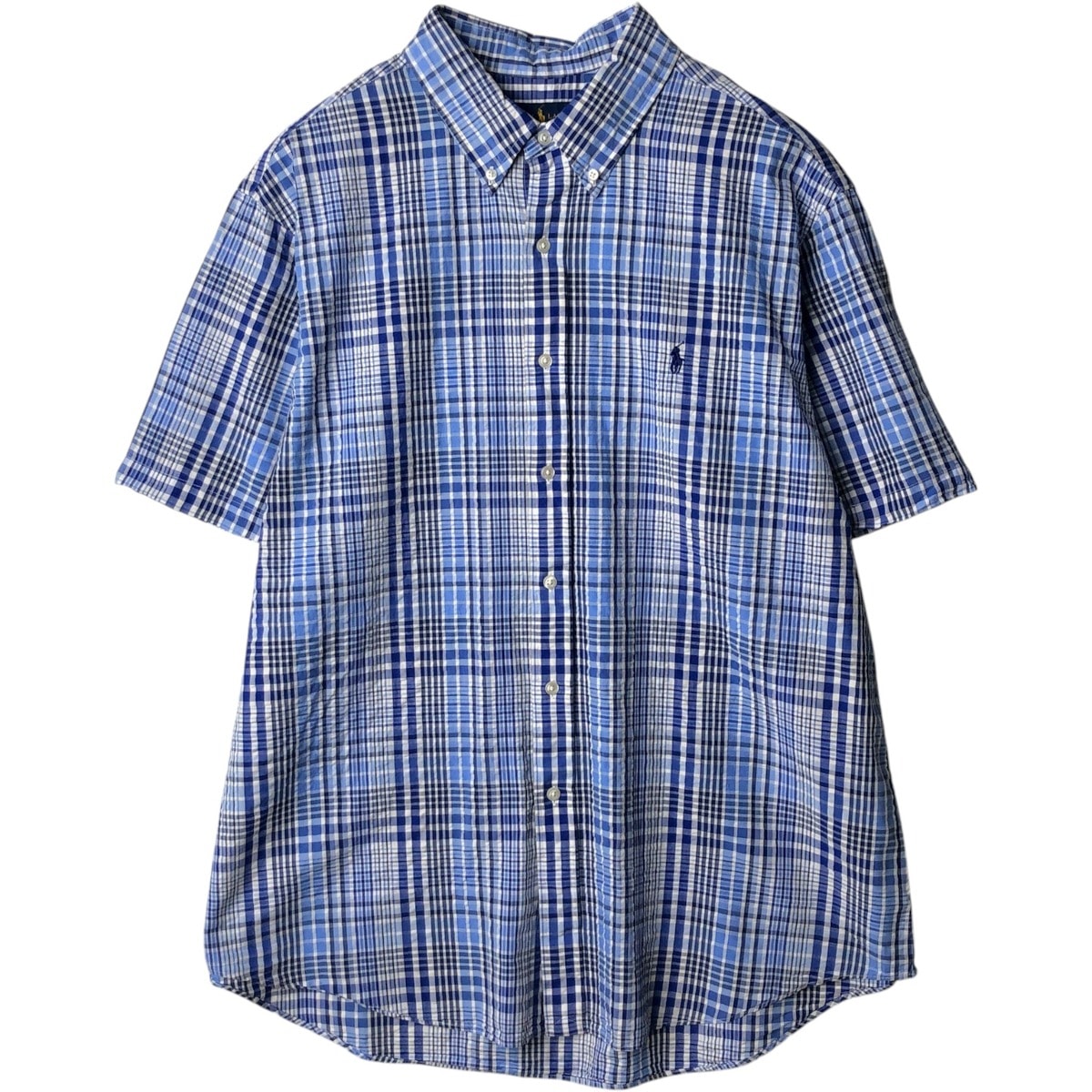 古着 ラルフローレン Ralph Lauren 半袖 ボタンダウン チェックシャツ メンズXL相当/eaa637751