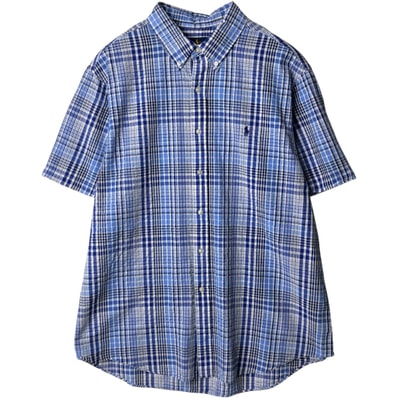 古着 ラルフローレン Ralph Lauren 半袖 ボタンダウン チェックシャツ メンズXL相当/eaa637751