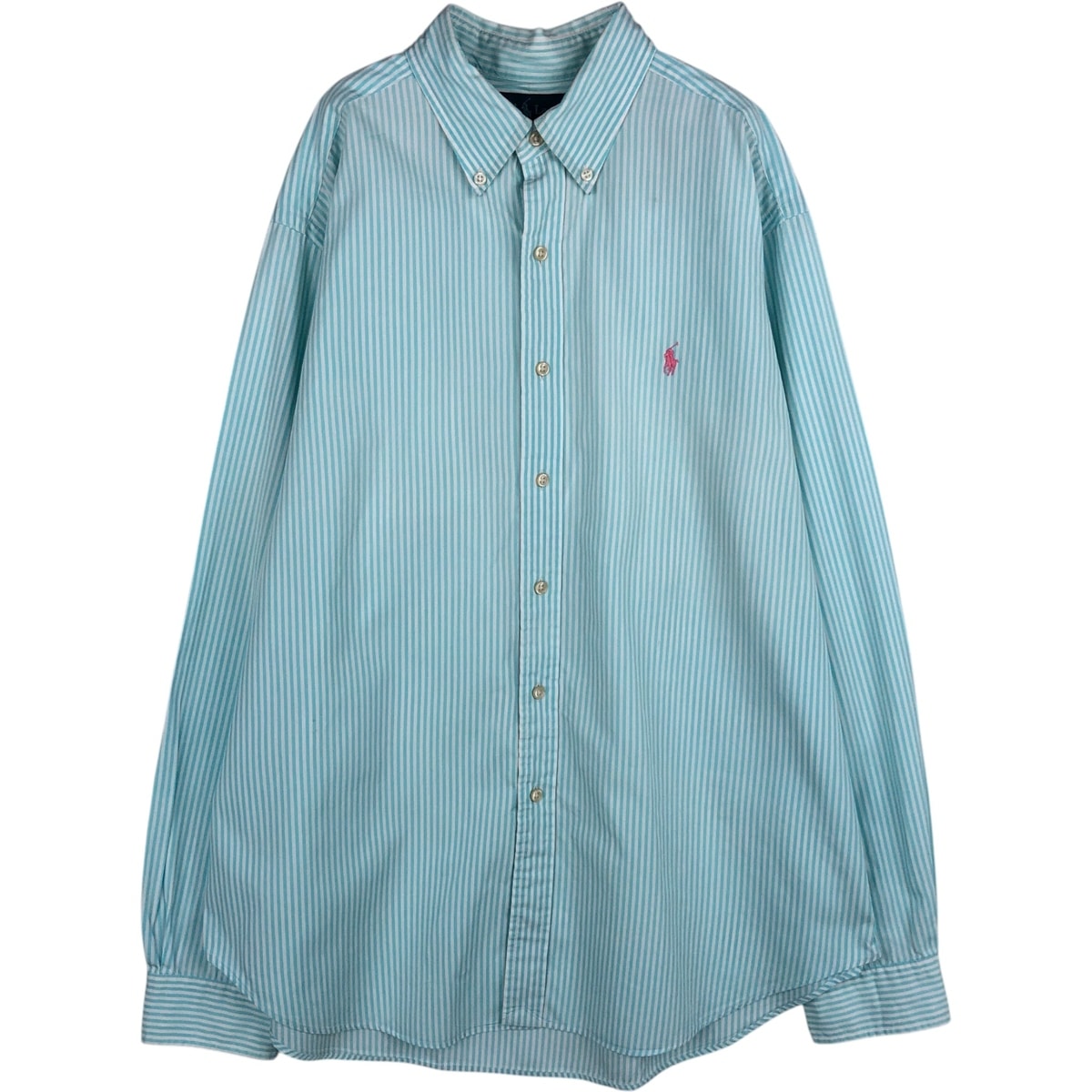 古着 ラルフローレン Ralph Lauren CLASSIC FIT クラシックフィット 長袖 ボタンダウンストライプシャツ メンズXL相当/eaa631280