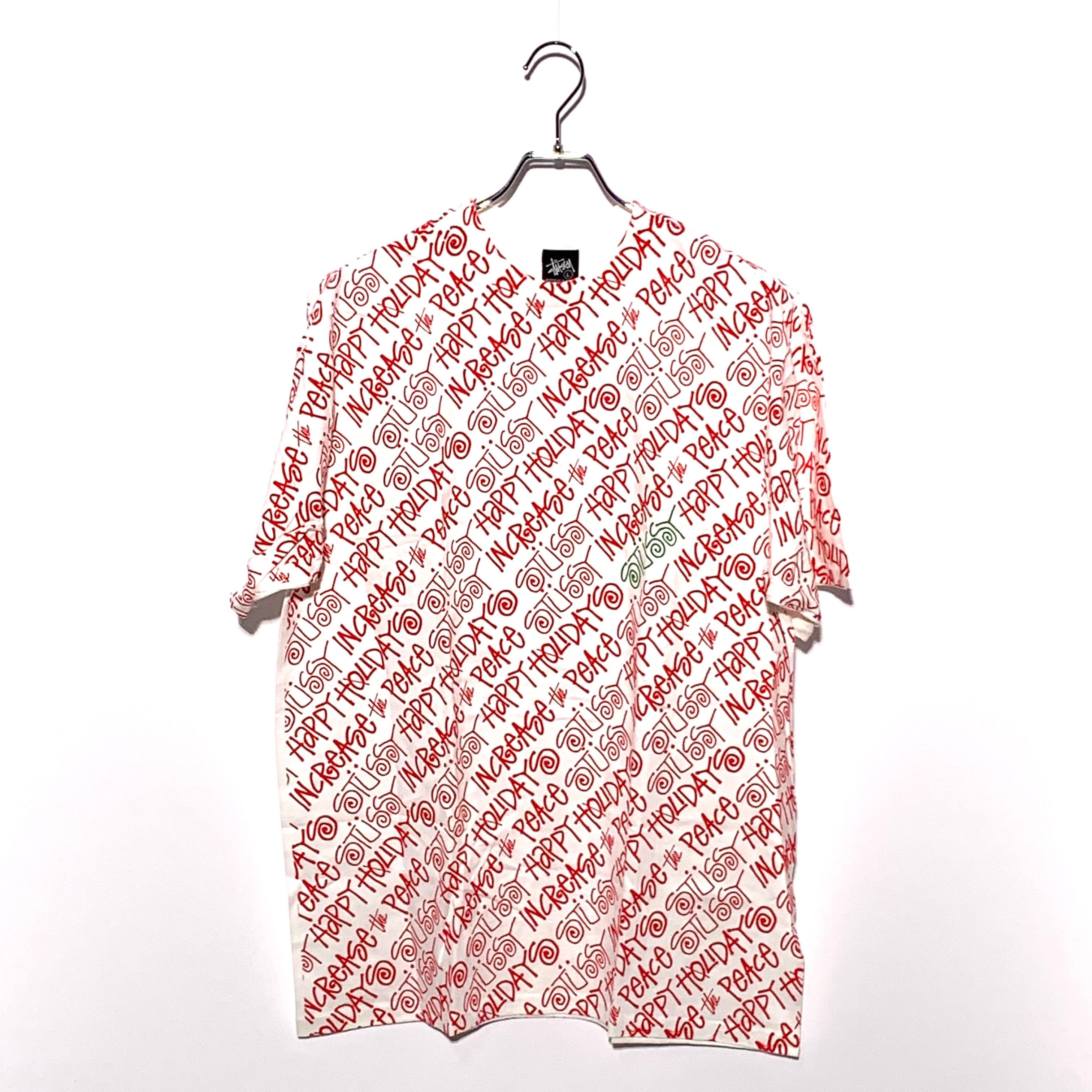 STUSSY All-over pattern Tee White×Red