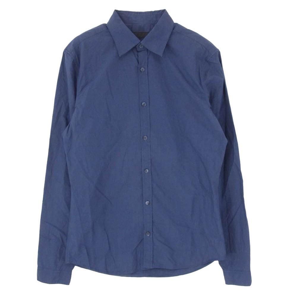 Burberry Prorsum バーバリープローサム コットン レギュラーカラー ロングスリーブ 長袖 ドレスシャツ ネイビー系 39【中古】