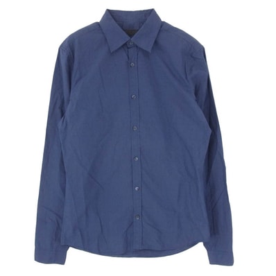 Burberry Prorsum バーバリープローサム コットン レギュラーカラー ロングスリーブ 長袖 ドレスシャツ ネイビー系 39【中古】