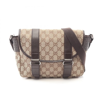 グッチ GUCCI GGキャンバス ショルダーバッグ バッグ キャンバス レザー レディース ベージュ系 / ブラウン系 145858 【中古】
