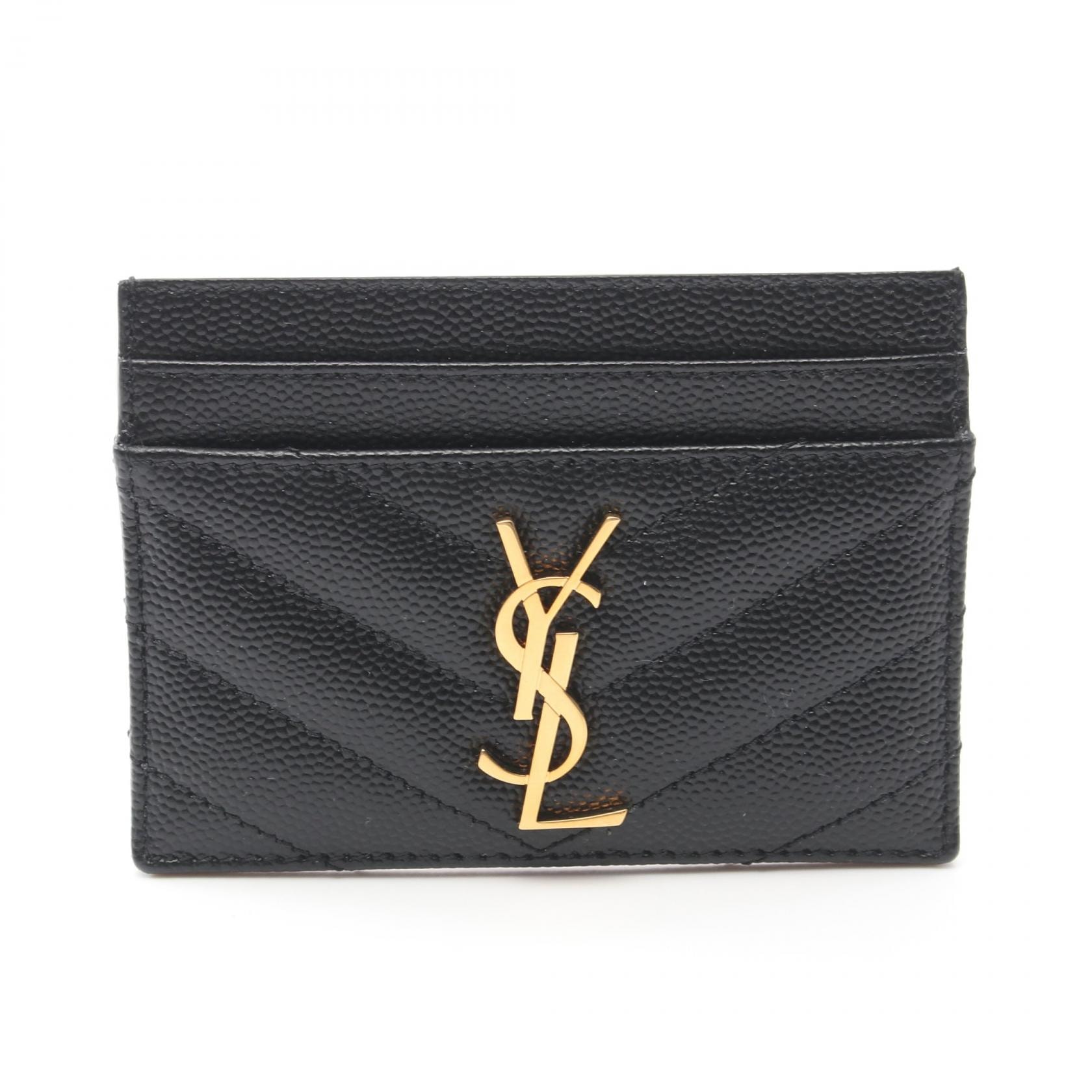 サンローランパリ SAINT LAURENT PARIS キルティング カードケース アクセサリー レザー レディース ブラック系 423291BOW011000 【新品】