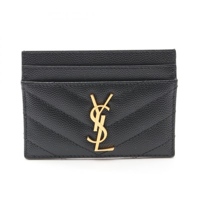 サンローランパリ SAINT LAURENT PARIS キルティング カードケース アクセサリー レザー レディース ブラック系 423291BOW011000 【新品】