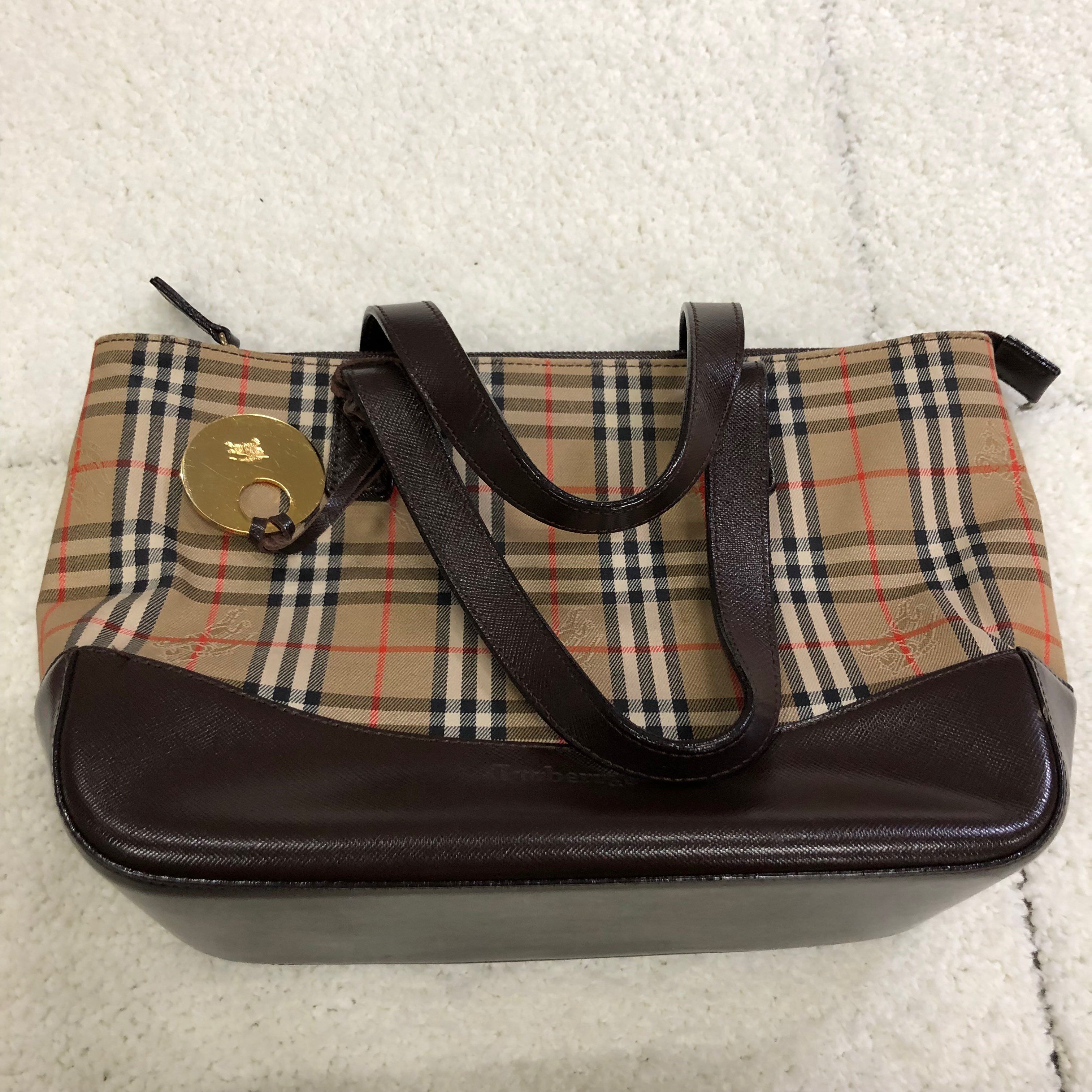 バーバリー  ハンドバッグ チェック ベージュ/ブラウン